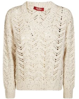 Max Mara Round-Neck Knitwear - Blanco