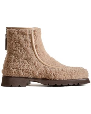 Hereu Schoenen Shearling Laarzen Ronde Neus - Bruin