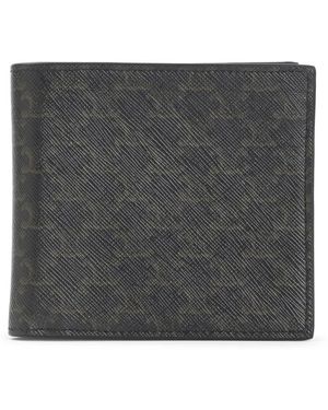 Celine Schwarze Triomphe Textil Bi-Fold Geldbörse - Grau