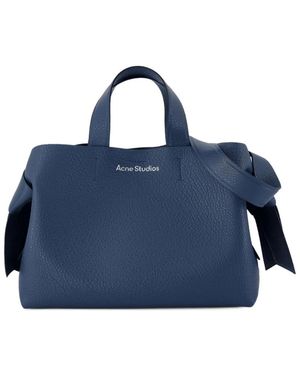 Acne Studios Blauwe Leren Schoudertas Met Ketting