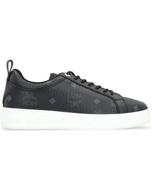 MCM Schoenen ,Zwart ,Leer Visetos Monogram Low-Top Sneakers - Blauw
