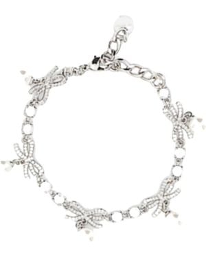 Self-Portrait Kristallen Sneeuwvlok En Parels Armband - Metallic
