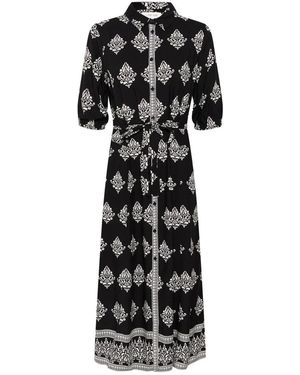Cream Shirt Dresses - Black