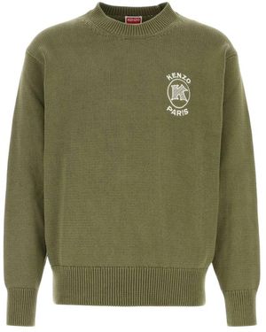 KENZO Paris Emblem Bestickter Jumper - Grün