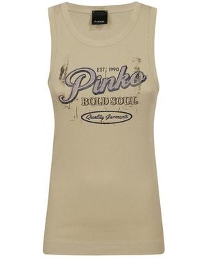 Pinko Sleeveless Tops - Natural