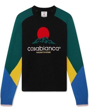 CASABLANCA Round-Neck Knitwear - Green