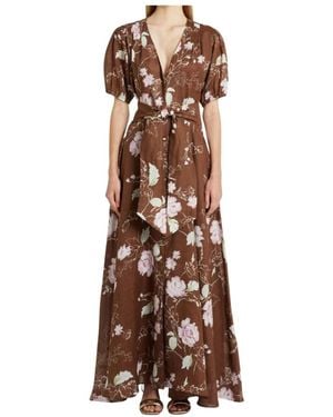 Marella Maxi Jurken - Bruin