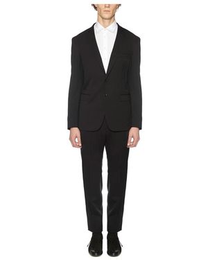 Tonello Stretch-wollkleid mit zwei knöpfen - Schwarz