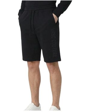 Versace Korte Broeken ,Zwart ,Katoen Bermuda Embossed
