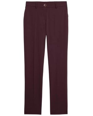 Oltre Broeken ,Rood ,Leer Viscose Blend Flannel Broeken - Paars