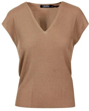 Max Mara V-Neck Knitwear - Marron