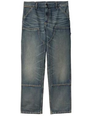 Carhartt Jeans ,Blauw ,Katoen Double Knee Pant - Grijs