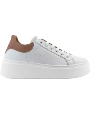 Lemarè Weiße/Nude Leder Sneakers 50Mm Absatz
