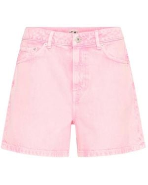 Ichi Korte Broeken ,Roze ,Denim Denim Shorts