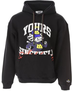 MSGM Hoodies & Sweatvesten ,Zwart ,Katoen Mascotte Sweatshirt