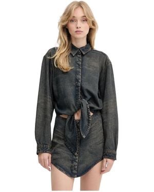 DIESEL Kleedjes ,Blauw ,Katoen De-Susan-S Jurk - Zwart