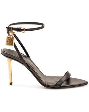 Tom Ford Padlock Pointy Naked Sandal 85Mm - Metallic