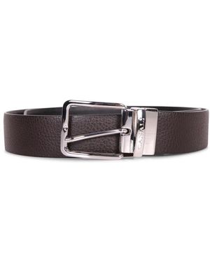 Canali Accessoires ,Bruin ,Leer Omkeerbare Riem