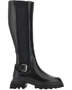 Hogan Knee-High Elastic Boot - Black