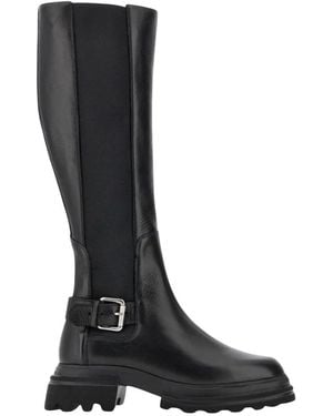 Hogan Knee-High Elastic Boot - Black