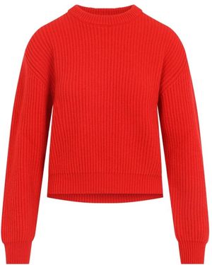 Jil Sander Geribbelde Gebreide Trui - Rood
