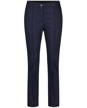 Marc Cain Chique Zakelijke Broek Met Decoratieve Naden - Blauw