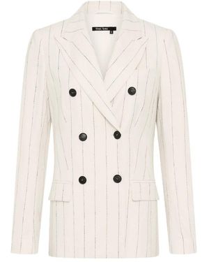 MARC AUREL Jassen ,Leer Viscose-Linen Stripe Blazer - Naturel