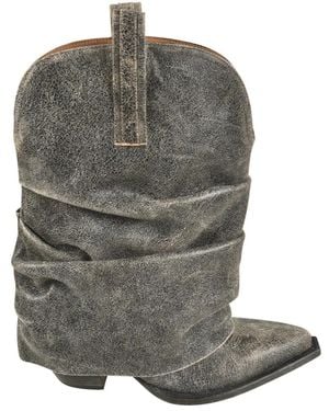 R13 Schwarze stiefel für einen stilvollen look - Grau