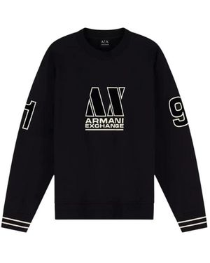 ARMANI EXCHANGE Hoodie Van Katoen Terry - Blauw