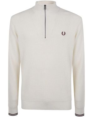 Fred Perry Rollkragenpullover - Weiß