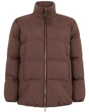 Moncler Jassen ,Bruin ,Polyester Vivantesse Kort Donsjack