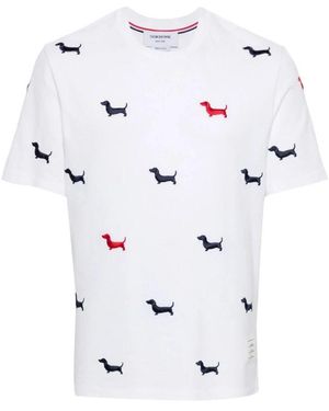 Thom Browne Weiße pique t-shirt