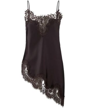 Riani Tops ,Zwart ,Polyester Asymmetrische Camisole Top Met Kant - Bruin