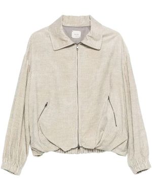 Alysi Jassen ,Grijs ,Katoen Corduroy Zip Jacket - Naturel