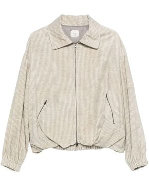 Alysi Jassen ,Grijs ,Katoen Corduroy Zip Jacket - Naturel