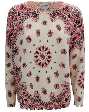 Kujten Truien & Vesten ,Veelkleurig ,Kasjmier Maglia Mela Bandana Bico - Roze