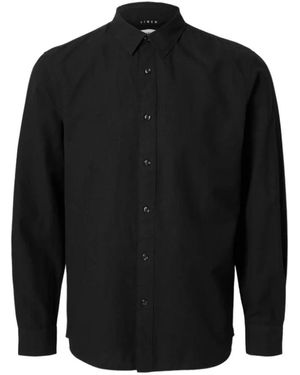 SELECTED Overhemden ,Zwart ,Katoen Zwarte Slim-Fit Zonoverhemd