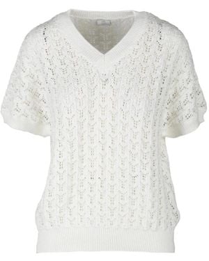 Eleventy V-Neck Knitwear - Blanc