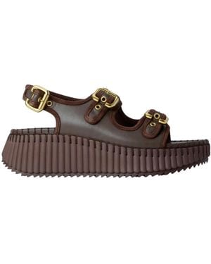Chloé Flat Sandals - Marrón