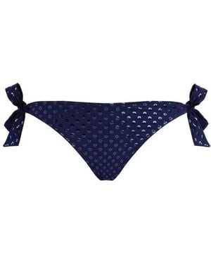 Vilebrequin Badmode ,Blauw ,Relief Sparkling Bikinibroekje Voor Met Zijbanden