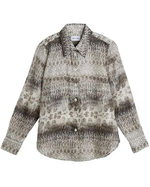 Sand 3624 Seidenhemd - Grau