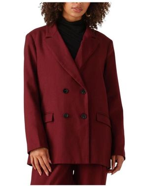 Notre-v Bordeaux Blazer Voor Stijlvolle Vrouwen - Rood