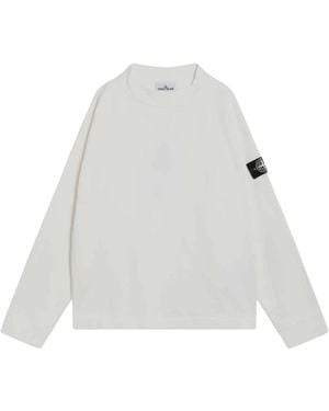 Stone Island Crewneck Sweaters Felpa Girocollo - Weiß