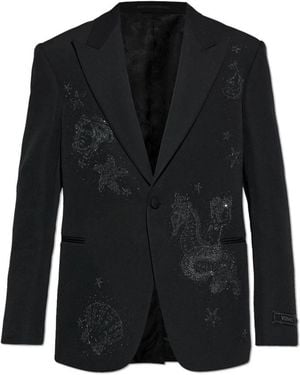 Versace Blazer Met Glinsterende Kristallen - Zwart
