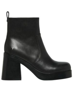 Windsor Smith Schoenen ,Zwart ,Zwarte Leren Enkellaarzen