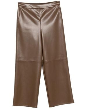 Max Mara Broeken ,Bruin ,Leer Wijde Broek