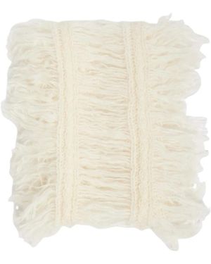 Ann Demeulemeester Accessoires ,Wit ,Drina Kabel Gebreide Laddersteek Sjaal Met Franjes - Naturel