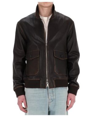 Officine Generale Leather Jackets - Noir