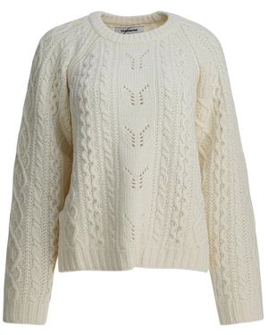 Sandbeige Round-Neck Knitwear - Gris