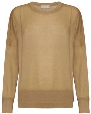 Blanca Vita Round-Neck Knitwear - Natural